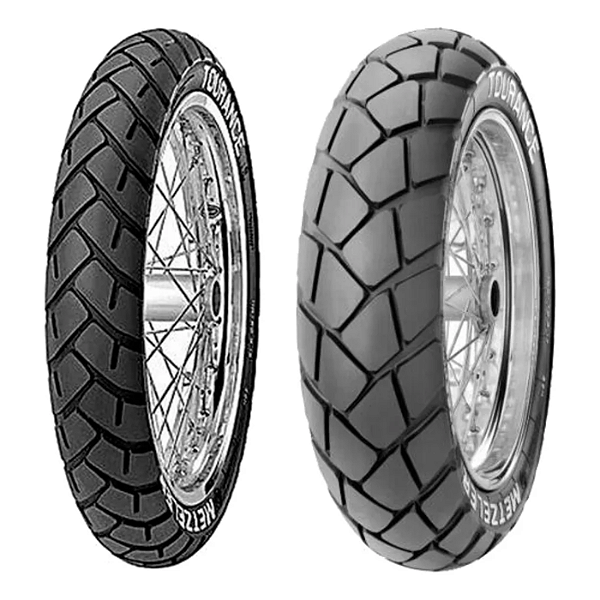 Par Pneu 80/90-21 + 120/90-17 Tourance Metzeler Com Câmara