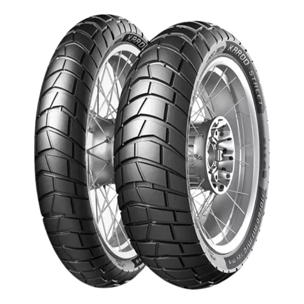 Par Pneu 90/90-21 + 130/80R17 Karoo Street Metzeler Sem Câmara