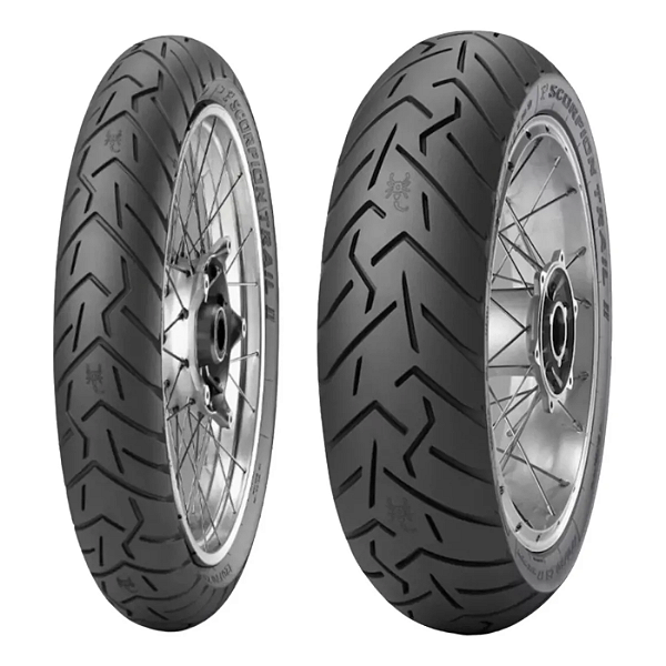 Par Pneu 120/70R19 + 170/60R17 Scorpion Trail 2 Pirelli Sem Câmara