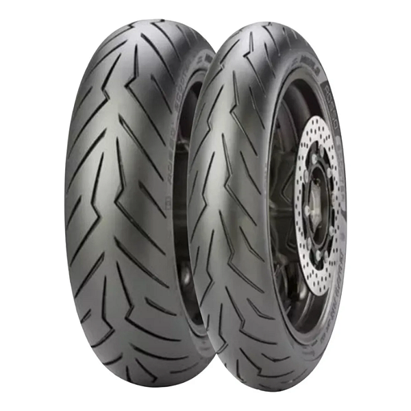 Par Pneu 120/70R17 + 160/60R15 Diablo Rosso Scooter Pirelli Uso Sem Câmara