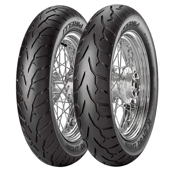 Par Pneu 130/90B16 + 180/70B15 Night Dragon Pirelli Sem Câmara