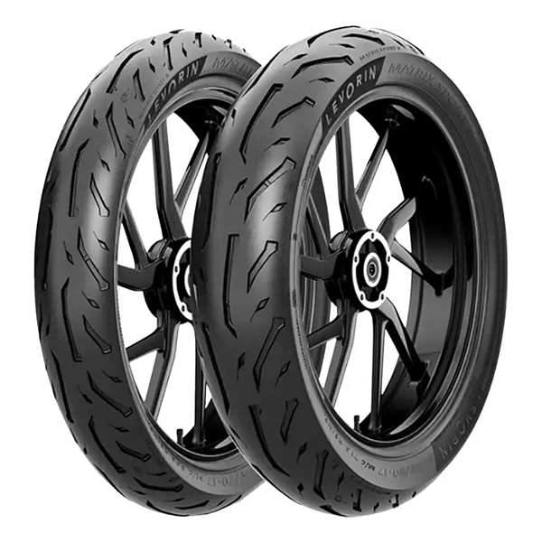 Par Pneu 110/70-17 + 140/70-17 Matrix Sport 2 Levorin Sem Câmara
