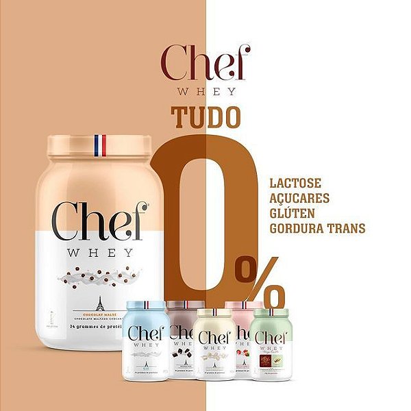 Chef Whey Protein Gourmet 900g | Proteína Zero Lactose e Glúten