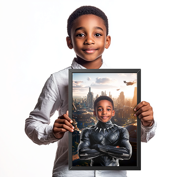 Quadro Pantera Negra "Rei de Wakanda"