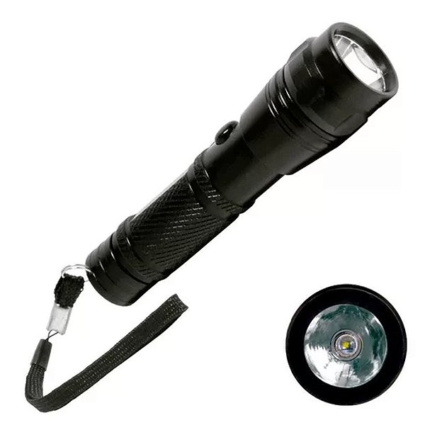 Lanterna Tática Portátil Profissional Longo Alcance Com Sinalizador a Laser (8