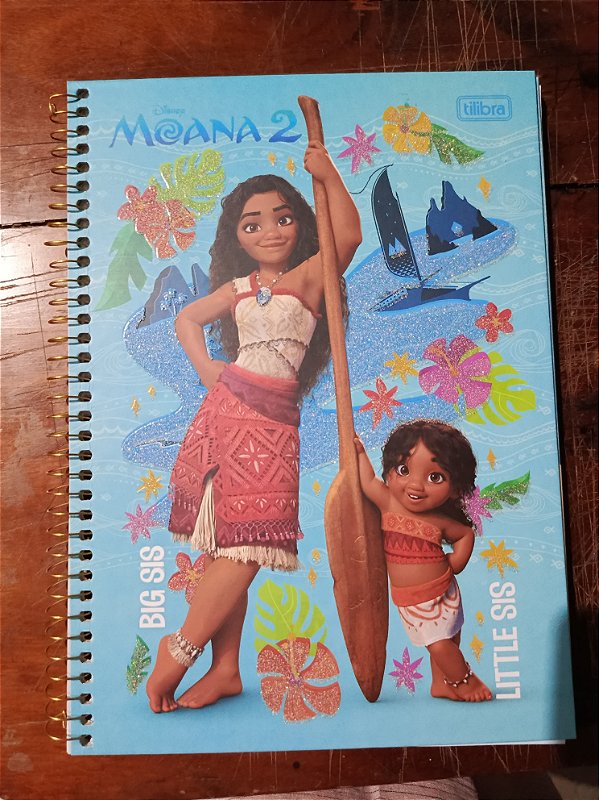 Caderno Moana2 80 folhas 1 matéria com espiral