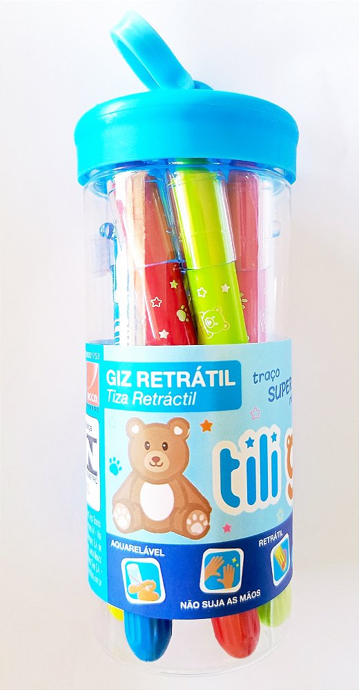 Pote giz de  cera retrátil aquarelável