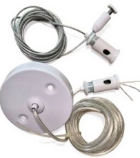 CTB ACESSORIO PARA LUMINARIA LINEAR, CABO DE AÇO 2000mm COM CANOPLA, BRANCO