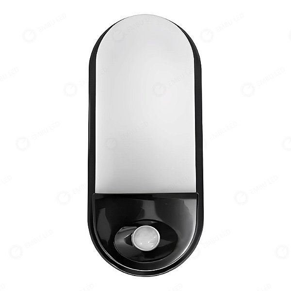 EMBULED ARANDELA DE PAREDE, 15W, 1350lm, IR80, COM SENSOR, PRETO, BIVOLT 6000K