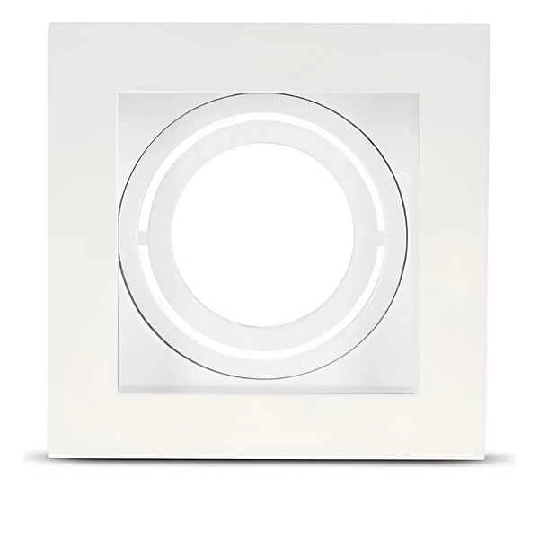 HEVVY - LUMINARIA EMBUTIR RECUADO QUADRADA MR16, 1xGU10, POT.: MÁX. 40W, ABS, BRANCO