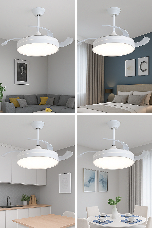 OPUS VENTILADOR AIR BASIC 35W + PLAFON DE LED 30W, MULTICOR, 3000lm, IRC>80, Ø480x445mm, BIVOLT, BRANCO