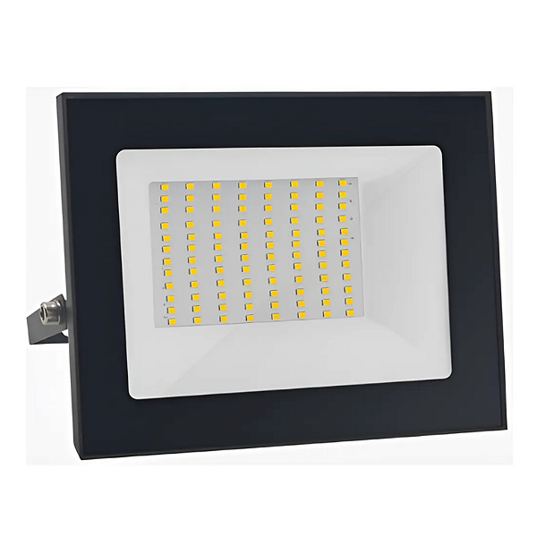 OPUS REFLETOR DE LED SMD EXTERNO ECO, 100W, 6500K, 6000lm, IP65, IRC>70, 120°, 184x139x30mm, BIVOLT, PRETO