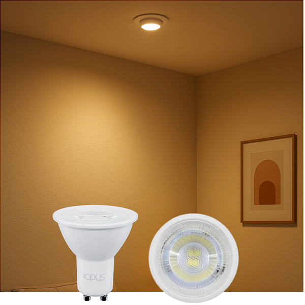 OPUS LÂMPADA DICROICA MR16 LED, 4,8W, 3000K, IRC80, 350lm, GU10, 36°, BIVOLT