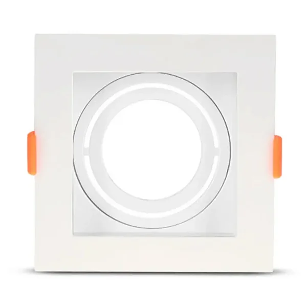 HEVVY - LUMINARIA EMBUTIR RECUADO QUADRADA MR11, 1xGU10, POT.: MÁX. 40W, ABS, BRANCO