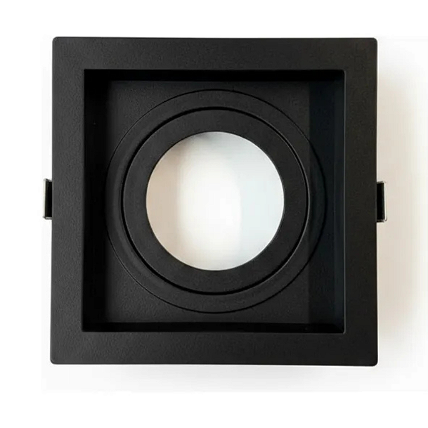 HEVVY - LUMINARIA EMBUTIR RECUADO QUADRADA PAR20, 1xE27, POT.: MÁX. 40W, ABS, PRETO