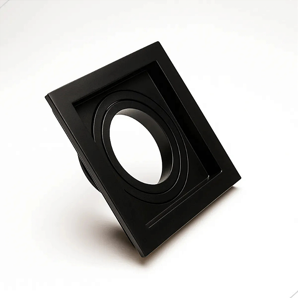 HEVVY - LUMINARIA EMBUTIR RECUADO QUADRADA MR16, 1xGU10, POT.: MÁX. 40W, ABS, PRETO