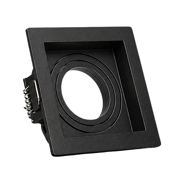 Luminária De Embutir Recuada Quadrada Mr11 Direcionável Abs Cor Preto