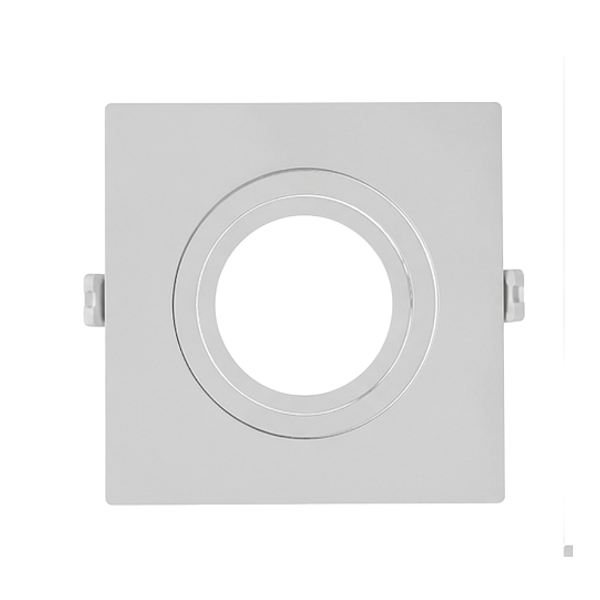 Luminaria De Embutir Face Plana Quadrada Par30 Direcionavel Abs Cor Branco