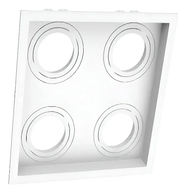 Luminaria de Embutir Recuada Quadrada AR70 ABS Branco