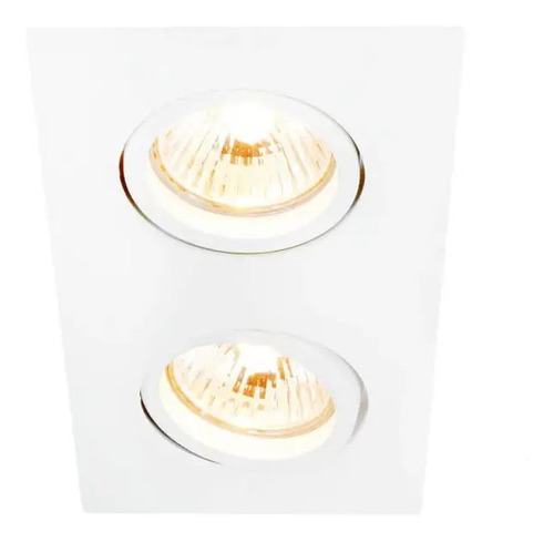 Luminária De Embutir Quadrada Par30 2xE27 Bivolt Branca