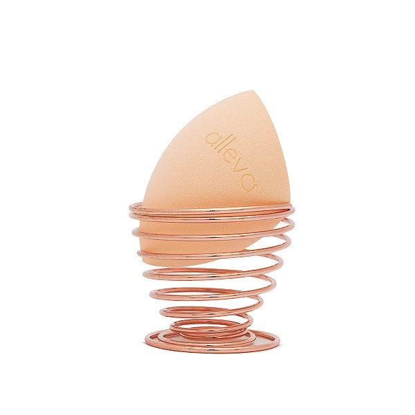 Esponja para Maquiagem Chanfrada com Suporte Alleva Cor:Salmão (720801)