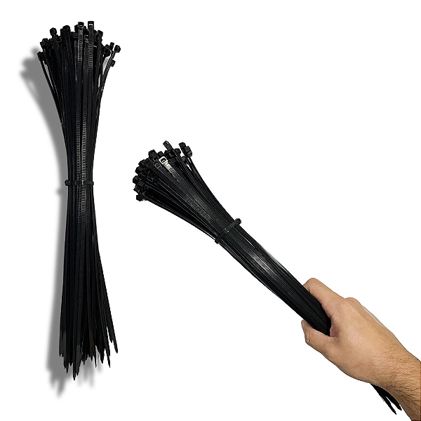 ABRAÇADEIRA PRETA 7,0X400MM - PACOTE COM 50 UNIDADES