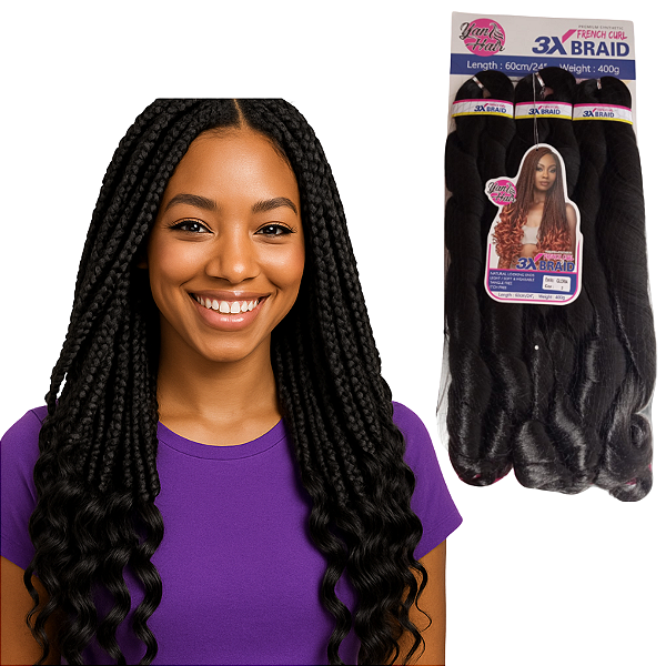Cabelo Para French Curl Braid Premium Modelo Gloria Yan Hair