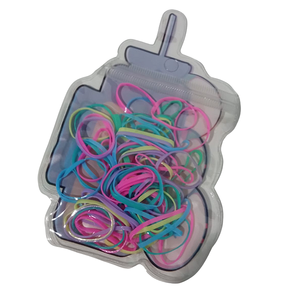 Elástico De Cabelo Feminino Descartável Multicolorido