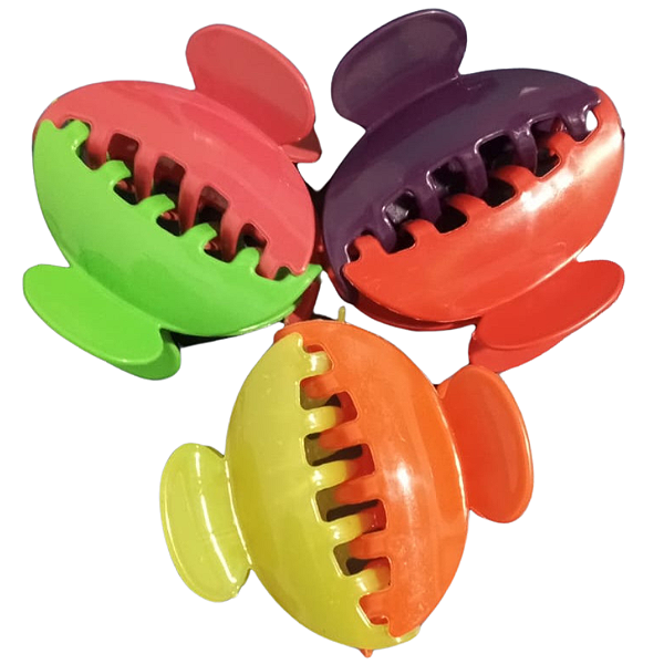 Piranha Média Oval com Garra Colorida para Cabelo