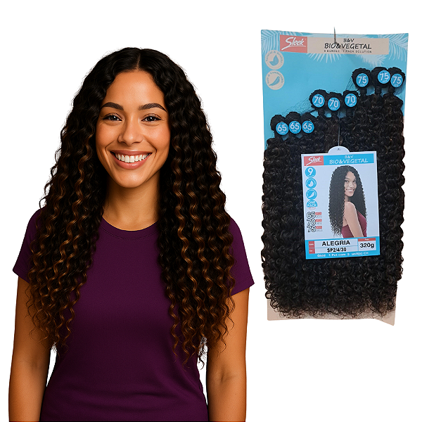 Cabelo Bio Fibra Alegria - Sleek  (320g)