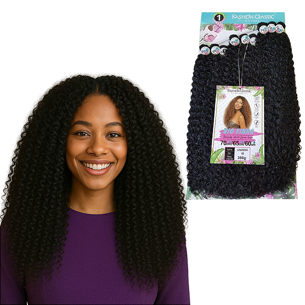 Cabelo Cacheado Bio Fibra Lindona Premium 300g - Fashion Line