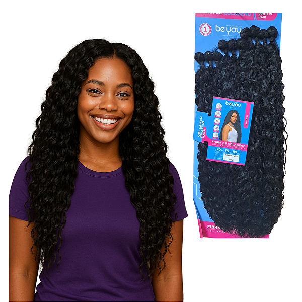 Cabelo Hello Miga Cacheado Fibra De Colágeno Be You - 320g