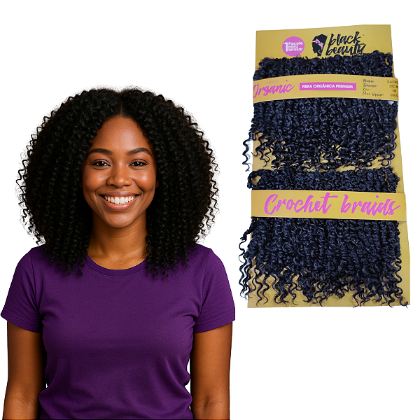 Cabelo Safira Orgânico Crochet Braids -  300g - Black Beauty