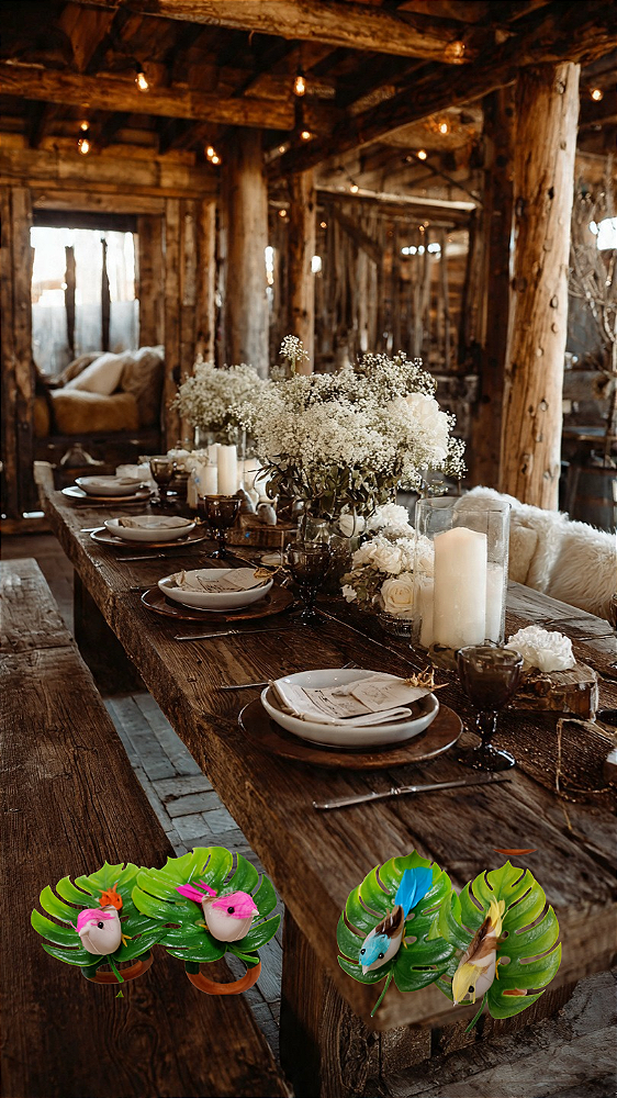 Porta Guardanapos Costela De Adão Mini Passarinhos R$22,90