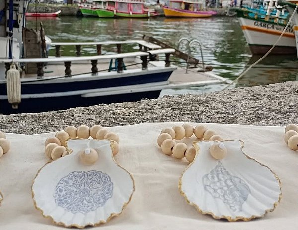 Porta Guardanapos Conchas Naturais Náutico R$34,90 cd