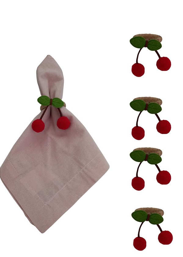 Porta Guardanapo em Sisal Cerejas R$13,99 cd