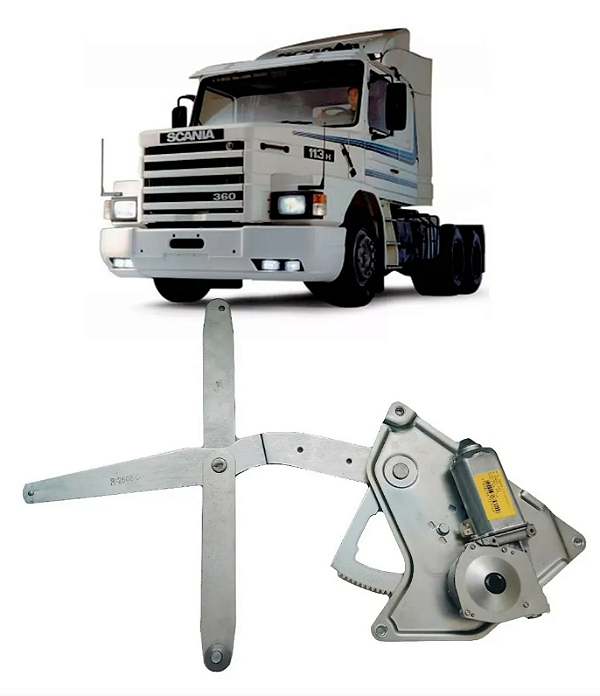 MÁQUINA VIDRO ELÉTRICA CAMINHÃO SCANIA SERIE 3 R112/R113 T112/T113 DIREITA C/ MOTOR ORIGINAL 24V