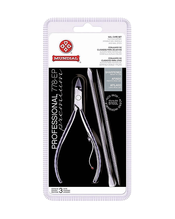 KIT ALICATE DE CUT 778 INOX + ESPATULA DUPLA + PALITO MUNDIAL