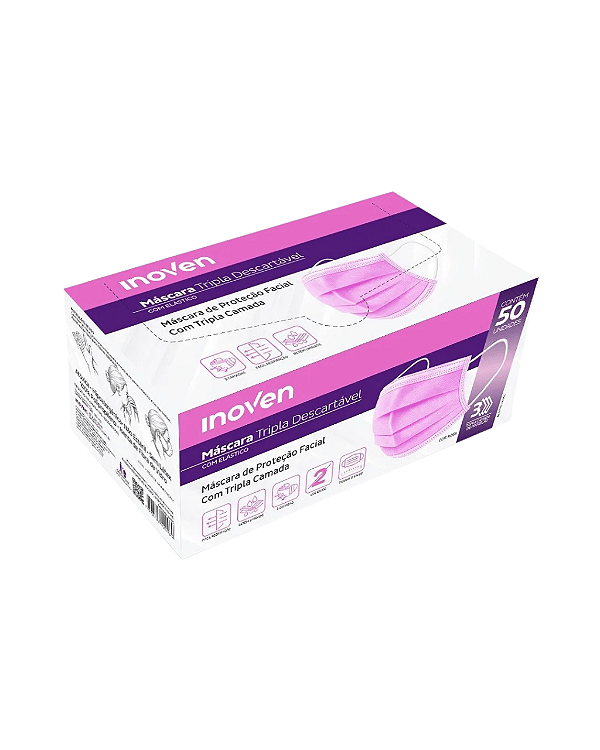 MASCARA TRIPLA ELAST ROSA CRT INOVEN - 50UN