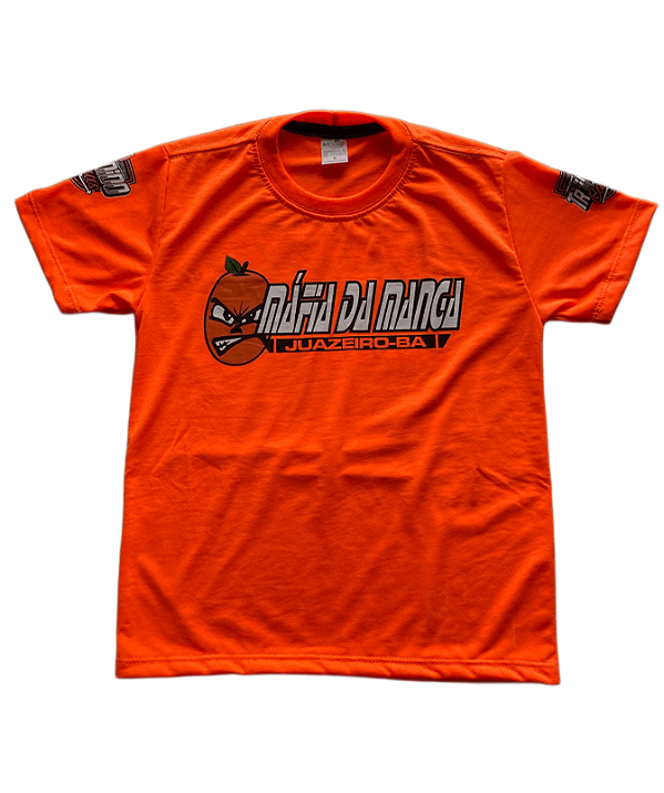 Camiseta Mafia da Manga Infantil Laranja