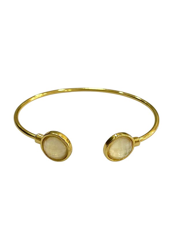 Bracelete Semijoia Pedra Abalone Ajustável
