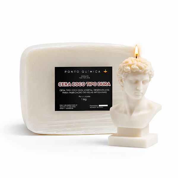 Cera de Coco Dura para Velas 100% Vegetal 1kg Ponto Química
