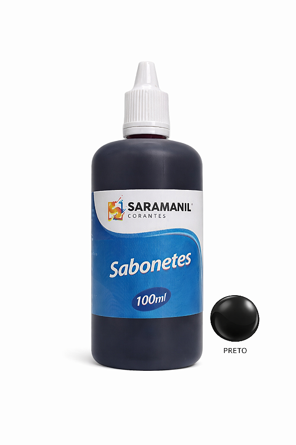 Corante Líquido Sabonete 100ml Preto Saramanil