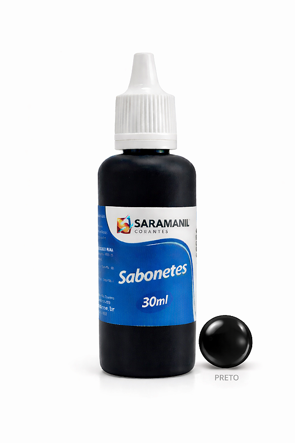 Corante Líquido Sabonete 30ml Preto Saramanil