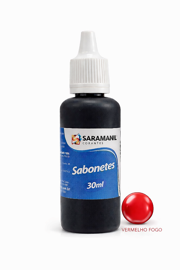 Corante Líquido Sabonete 30ml Vermelho Fogo Saramanil