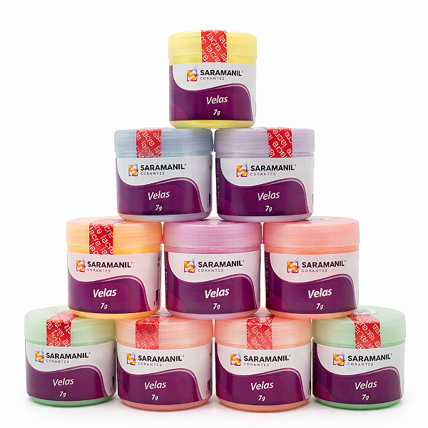 Kit 10 Corante em Pó Fluorescente para Velas Anilina 7g Saramanil