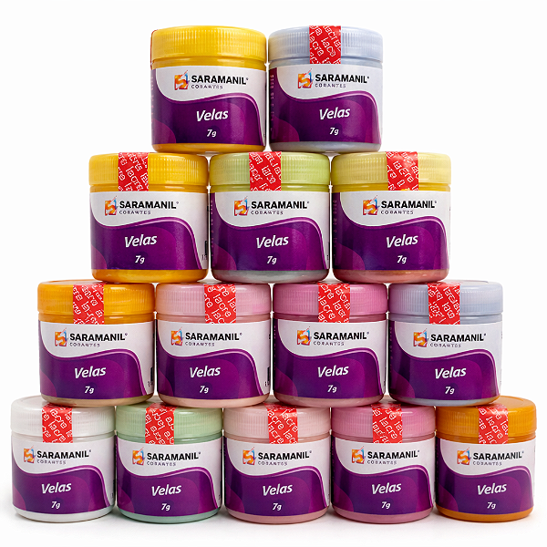 Kit 10 Corante em Pó para Velas Cores Básicas 7g Saramanil