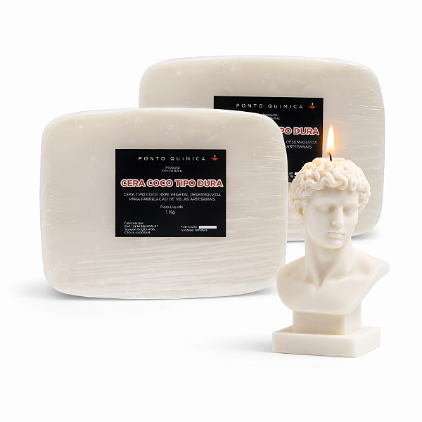 Kit 2kg Cera de Coco Dura para Velas 100% Vegetal Ponto Química