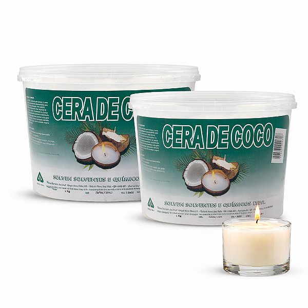 Kit 2kg Cera de Coco para Velas 100% Vegetal Solven