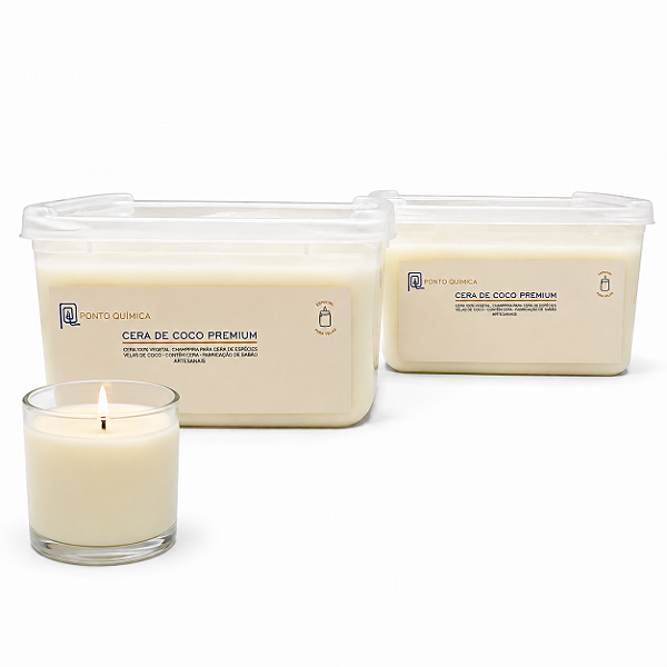 Kit 2kg Cera de Coco Premium 100% Vegetal p/ Velas Ponto Química